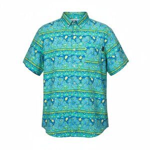 Simply Southern Men's Hibiscus Floral Hawaiian Performance Shirt Size Medium